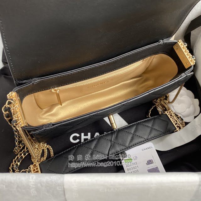 Chanel女包 香奈兒專櫃最新款原廠胎牛皮口蓋包 Chanel限量版鏈條包 大號AS2052  djc4345